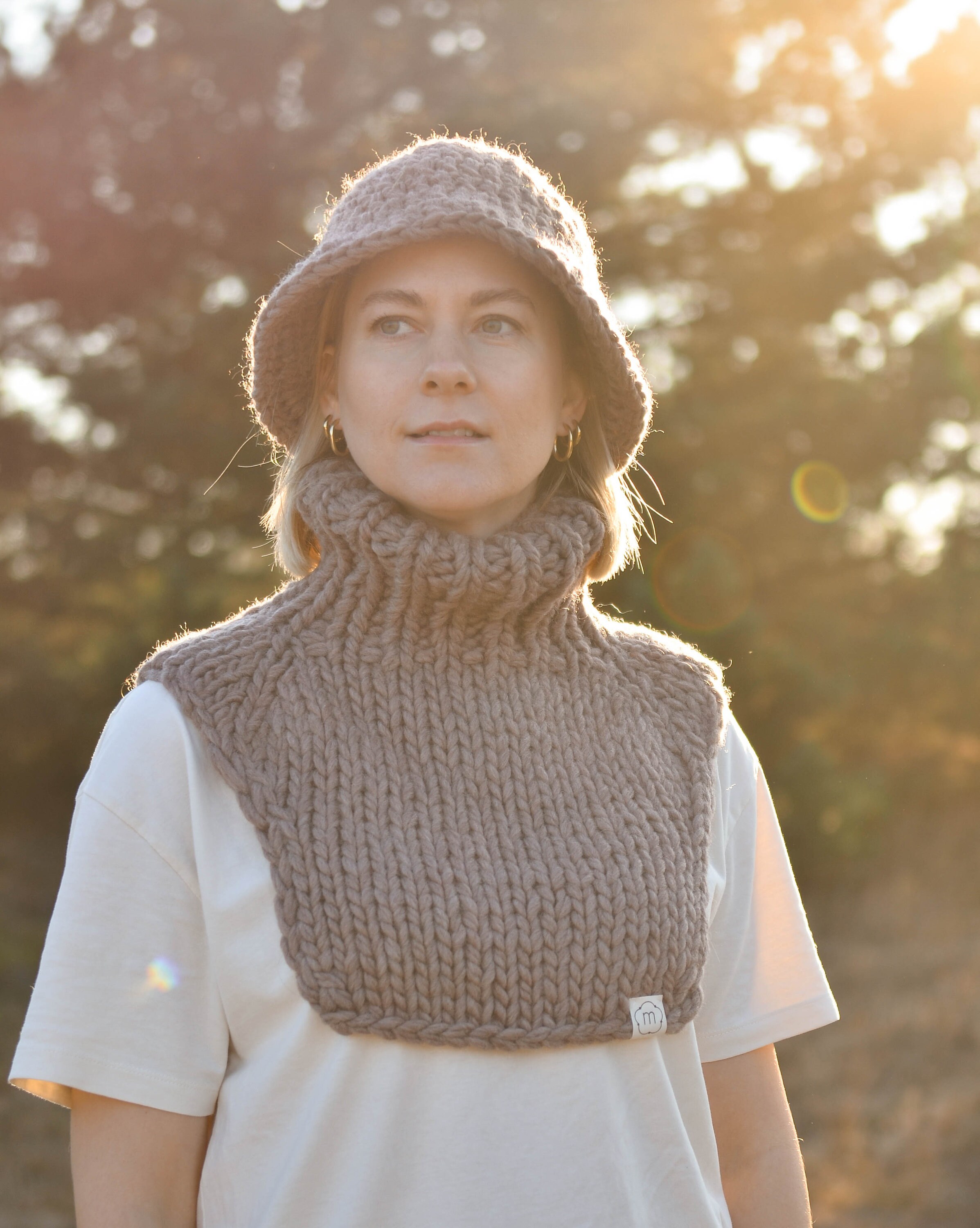 Knitted Wool Neck Warmer, Unisex Gaiter Snood, Fall Winter