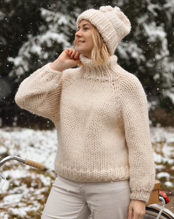 Slouchy Fine Knit Turtleneck Sweater