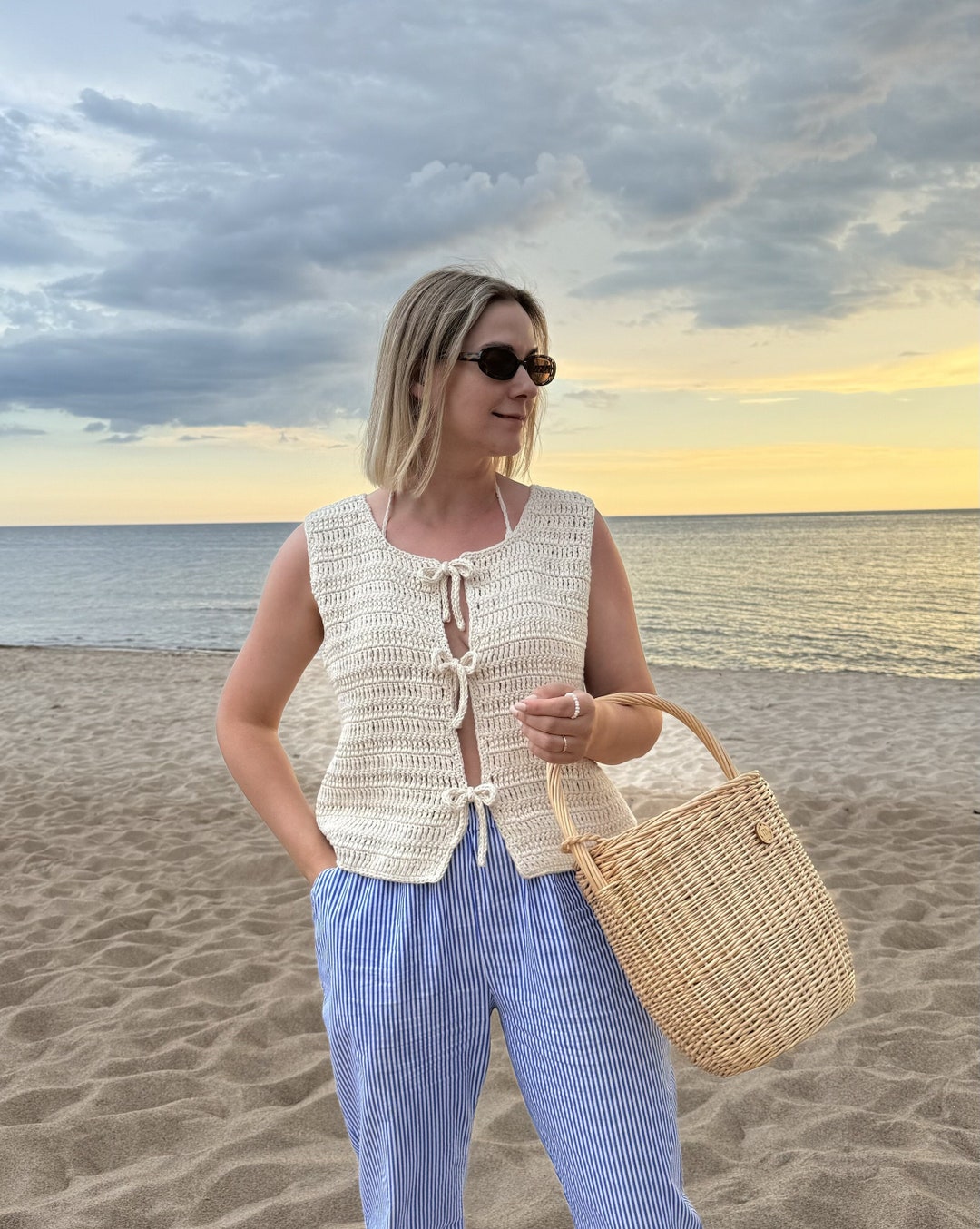 Blouse/top Art And Soul - Taille 1X (Plus Size) - Saumon/crochet - 100% Coton - Neuf Avec étiquette
