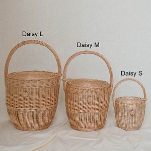 Straw large Jane Birkin basket with lid, hand crafted wicker bag, picnic summer vacation beach tote, modern french market shopper image 10
