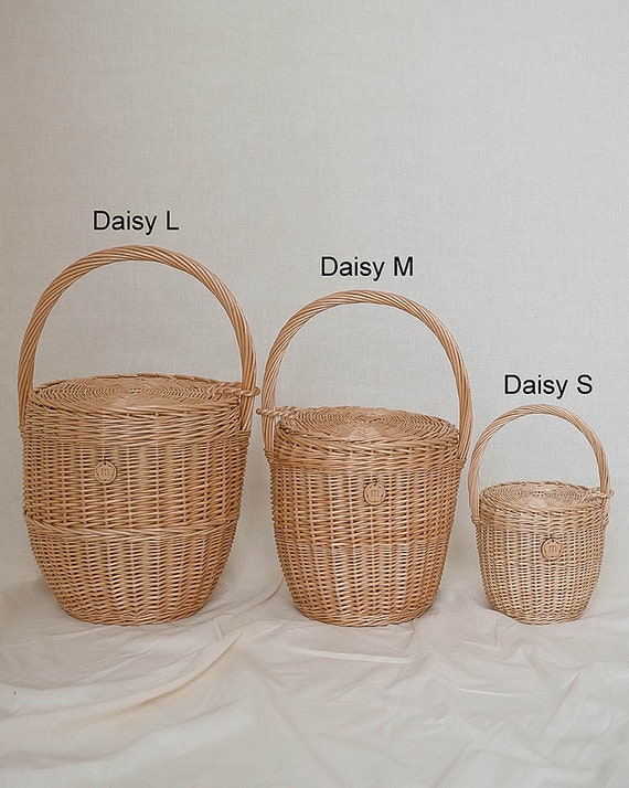 Wicker Shopping Handle Basket Purse With Lid Jane Birkin 