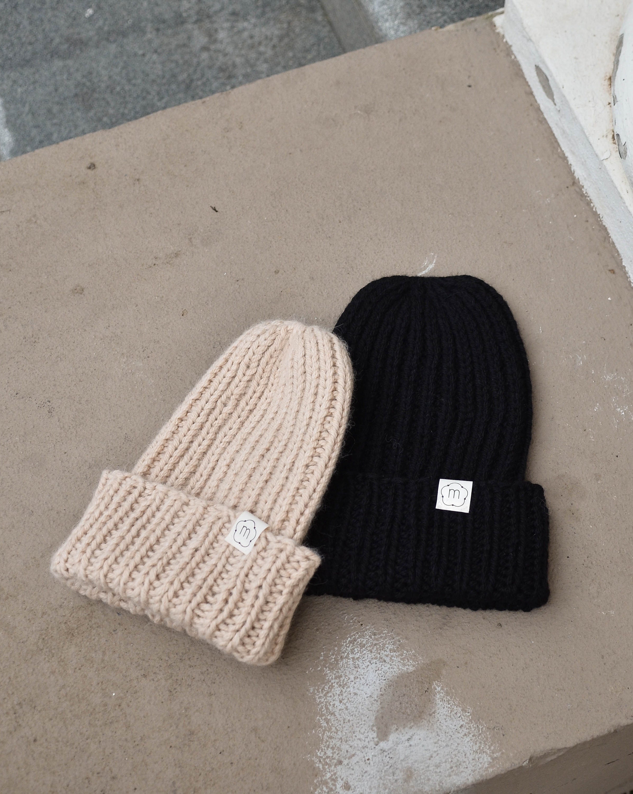 Handknit Fisherman Ribbed Alpaca Wool Beanie Hat for Women  display picture 1