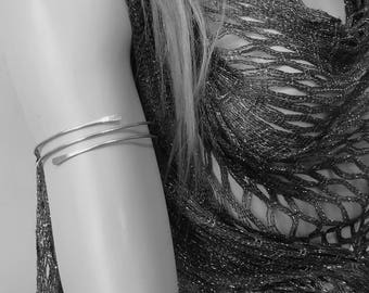 Silver Arm Cuff - Upper Arm Band Handmade Simple Sterling Silver 925 Armlet