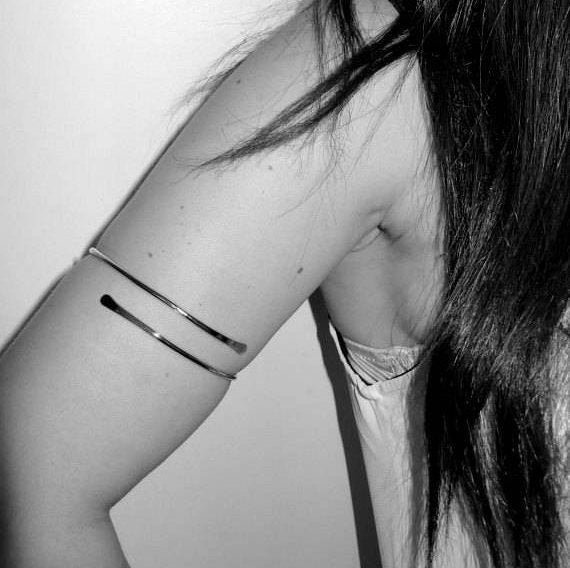 Silver Arm Band Upper Arm Cuff Arm Band Simple Chic Etsy