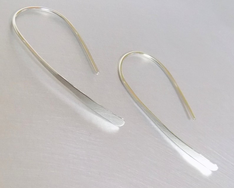 Long Sterling Silver Threader Earrings Wishbone Earrings Etsy