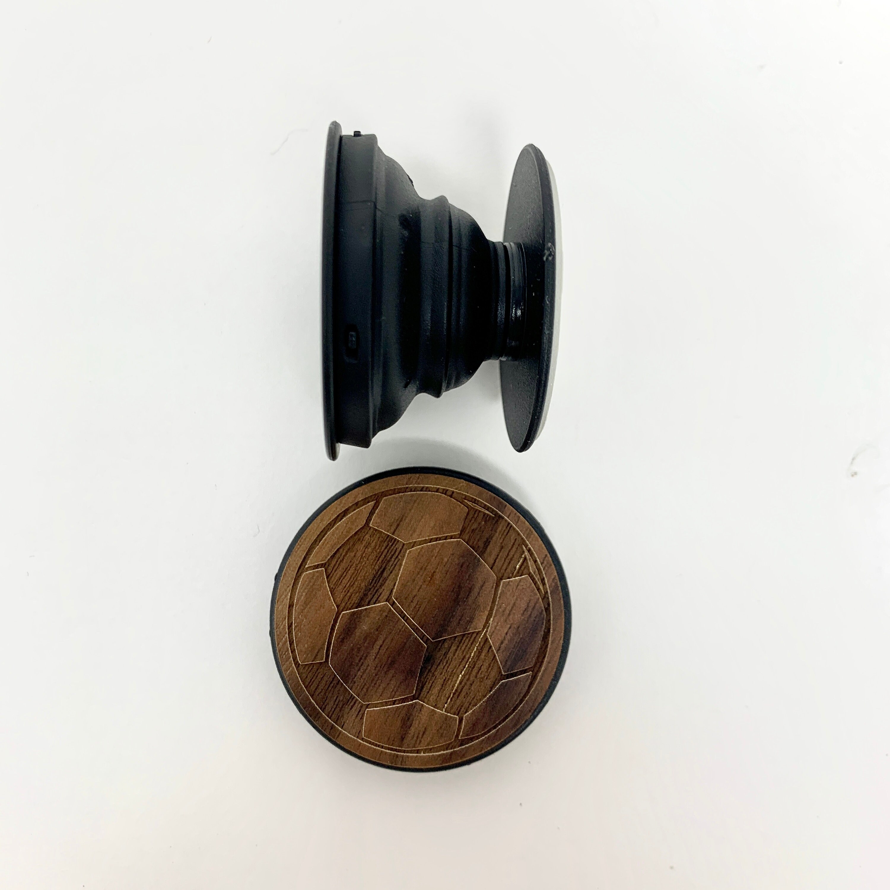 Soccer Ball Design Cell Phone Holder Grip Socket Real Wood Etsy