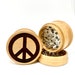 Herb Grinder - Hippie Peace Sign Design - 3pc Herb Grinders Herb Cutter Cutting and Grinding Metal Blades 2.5 Inch Travel Size 