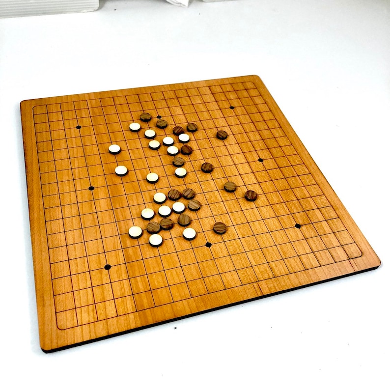 Cherry Wood Go Board W/ Walnut and Maple Game Pieces All Etsy India