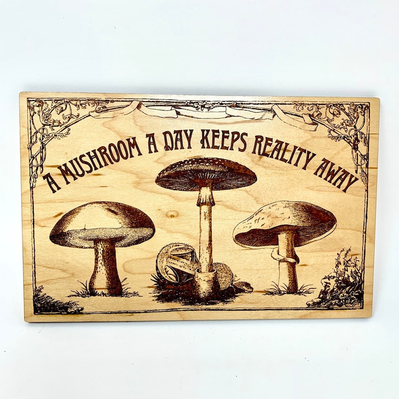 Psychedelic Magic Mushroom Laser Cut Wall Art Sign, FREE SHIPPING 