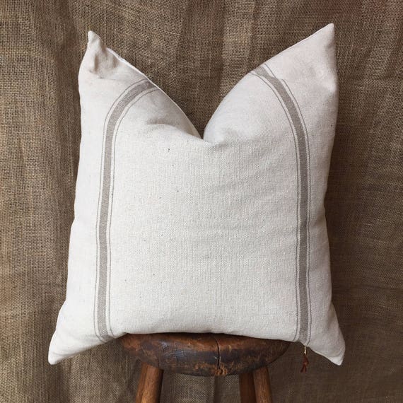 Grain Sack Pillow Cover Farmhouse Pillow Cover French Pillow Etsy Cool Grain Sack Pillow Covers Grain Sack Pillow Cover Farmhouse Pillow Cover French Pillow Etsy Cool Grain Sack Pillow Covers