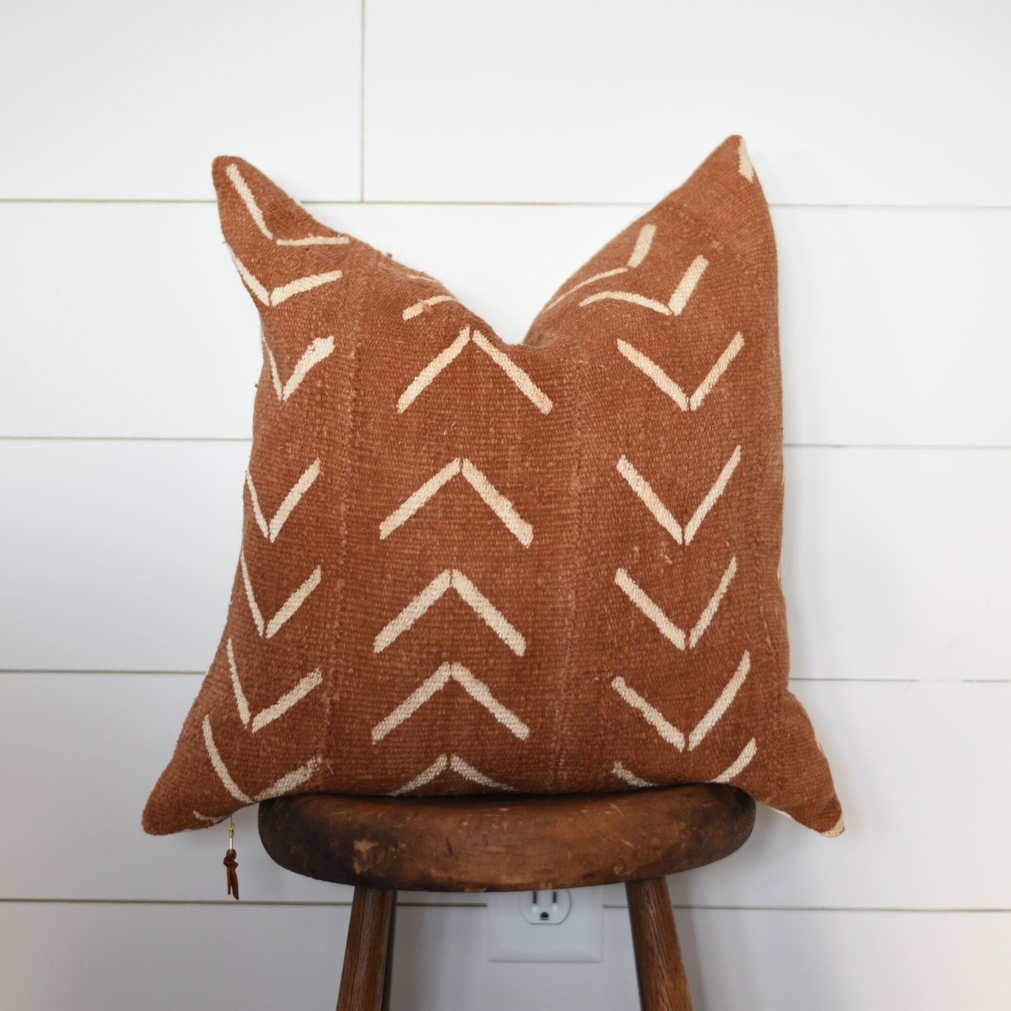 Rust Mudcloth Pillow Cover Boho Pillows Mudcloth Pillows Etsy