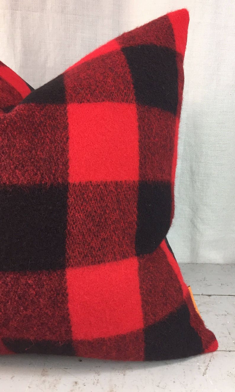 Buffalo Plaid Wool Pillow Lumberjack Pillow Cover Christmas Etsy