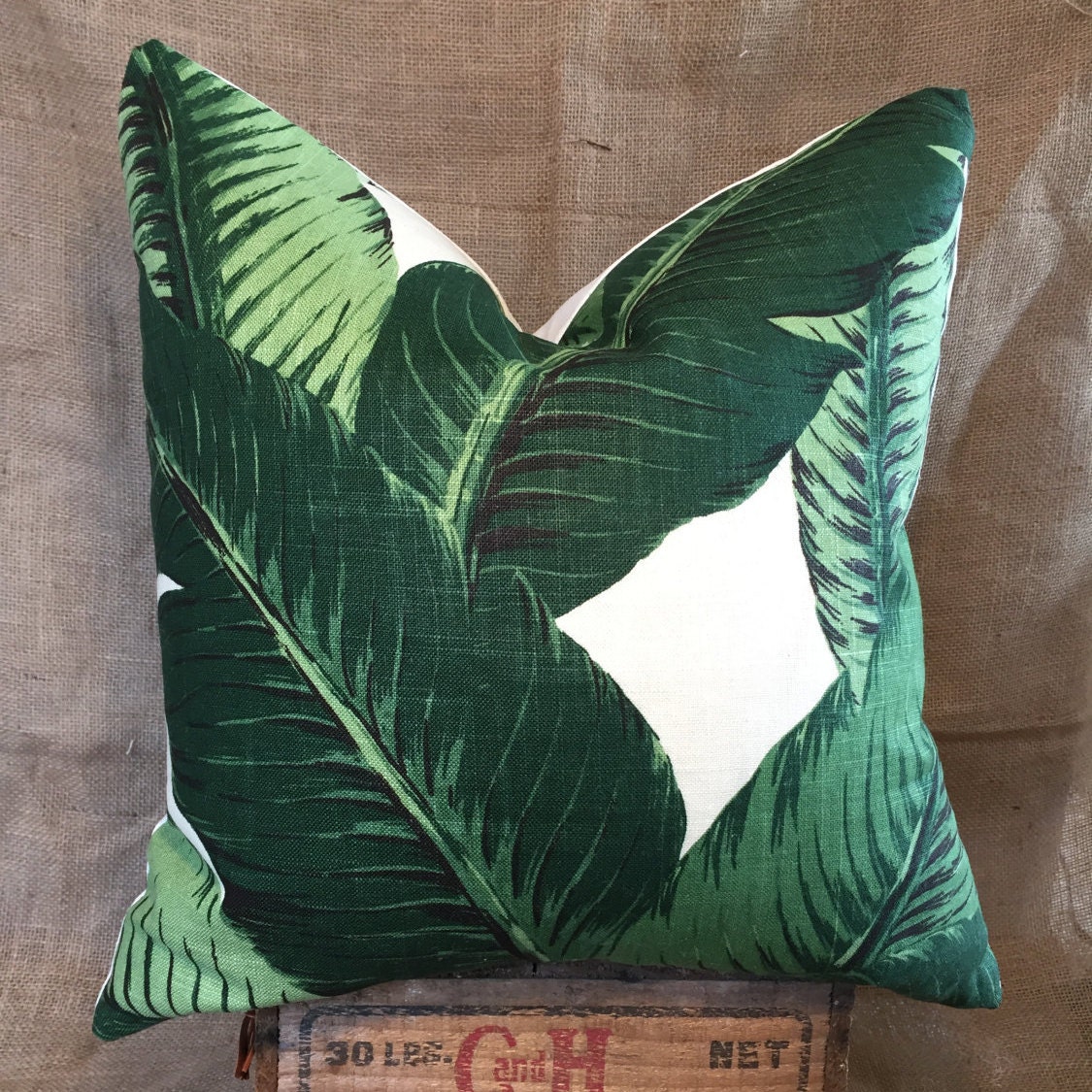 Indoor Palm Leaf Pillow Cover Tropical Pillow Cover Banana Etsy