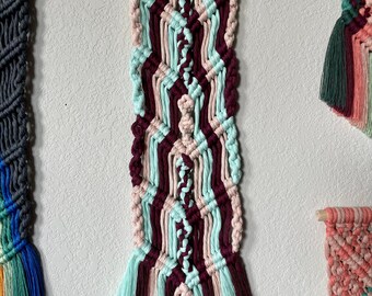 Soft Pink, Mint, and Burgundy Wall Hanging