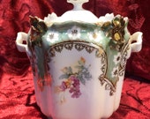 Reinhold Schlegelmilch Ornate RS Prussia Condensed Milk Jar, German Porcelain Condensed Milk Container