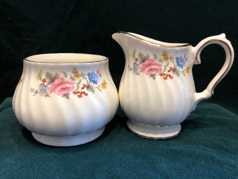 Sadler Teapot Cream and Sugar Set with Pink Rose and Wild Etsy