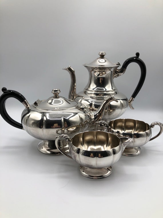 Four Piece Marlboro Silver Plate Victorian Style “old English Four Piece Marlboro Silver Plate Victorian Style “old English