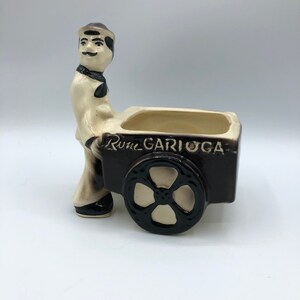 Shawnee “Tony the Peddler” With Two Wheel Cart, Rum Carioca Plant Pot 621