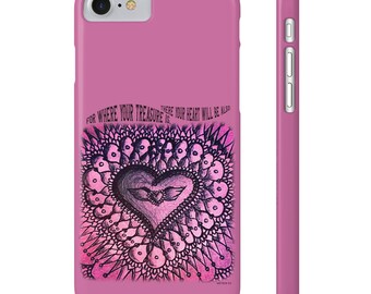 For Where Your Treasure Is There Your Heart Will Be Also Inspiring Bible Verse Phone Case, Encouraging Gift, Faith Gift