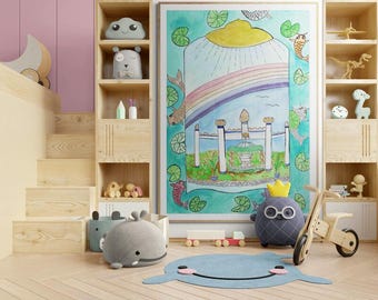 Rainbow at Lake Shrine - Signed Art Print