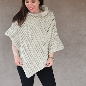 Waffle Stitch Poncho Crochet Pattern image 1