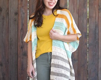 Bahama Mama Ruana Crochet Cardigan Pattern