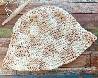 Checkerboard Bucket Hat Crochet Pattern