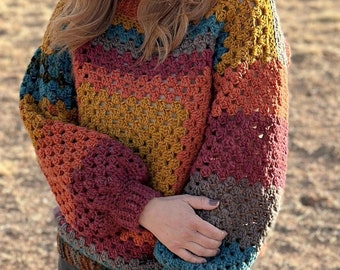 Granny Square Sweater Crochet Pattern