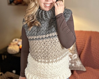 Patrón de crochet para chaleco de suéter