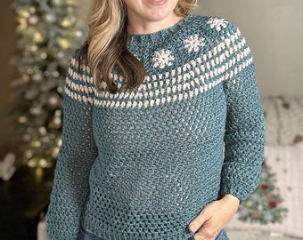 Winter Snowflake Sweater Crochet Pattern