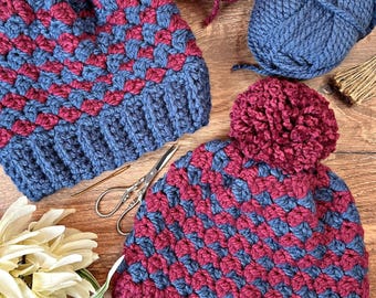 Bulky Suzette Stitch Beanie Crochet Pattern