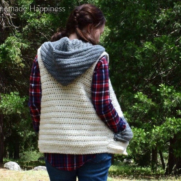 Hooded Sweater Vest Crochet Pattern