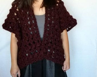 Puff Stitch Cardigan Crochet Pattern