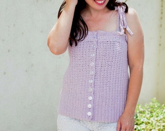 Button Down Tank Top Crochet Pattern