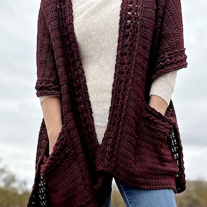 Braided Cable Pocket Shawl Crochet Pattern