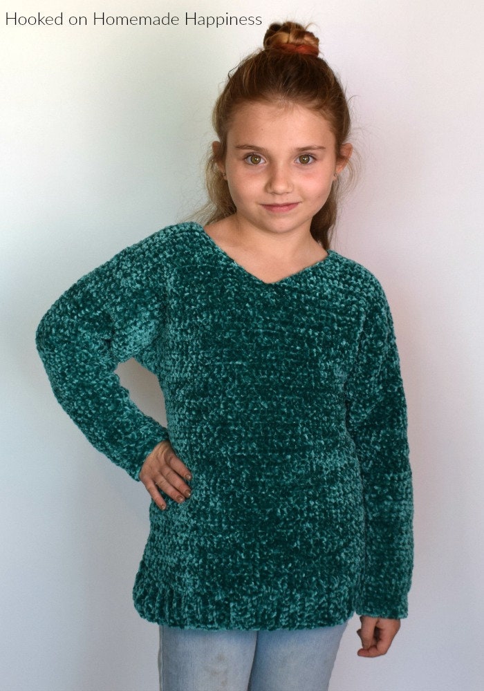 Kid's Velvet Sweater Crochet Pattern Etsy