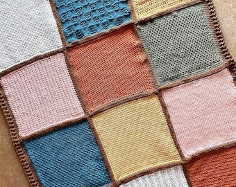 Tunisian Stitch Sampler Scrapghan Crochet Pattern