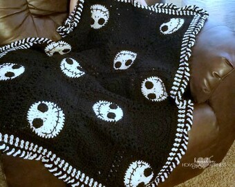 Nightmare before christmas crochet baby blanket sale