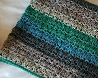 Cluster Stripes Baby Blanket Crochet Pattern