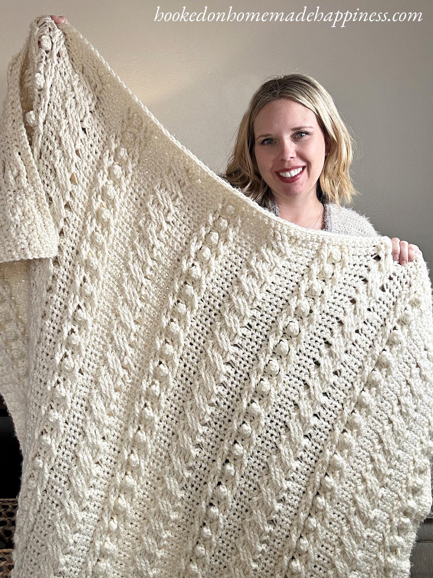 Crochet Cable Blanket Crochet Pattern - Etsy