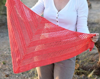 Écharpe triangulaire décalée, motif crochet