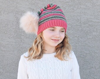Easy Striped Elf Beanie Crochet Pattern