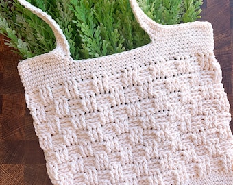 Basketweave Market Bag Crochet Pattern