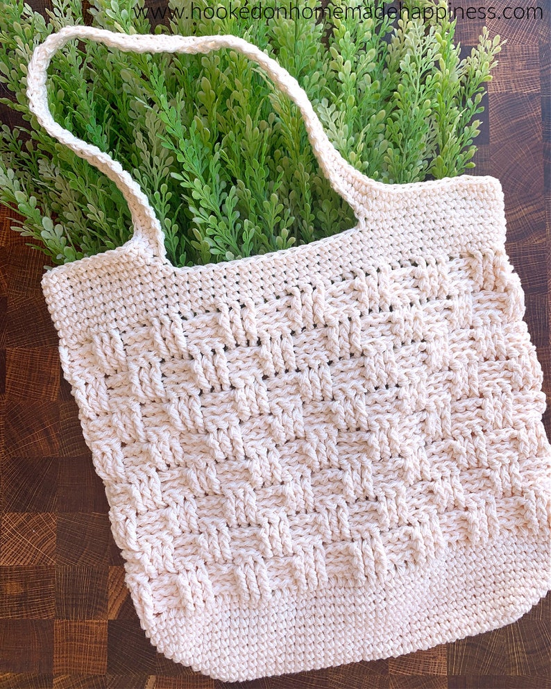 Basketweave Market Bag Crochet Pattern image 1