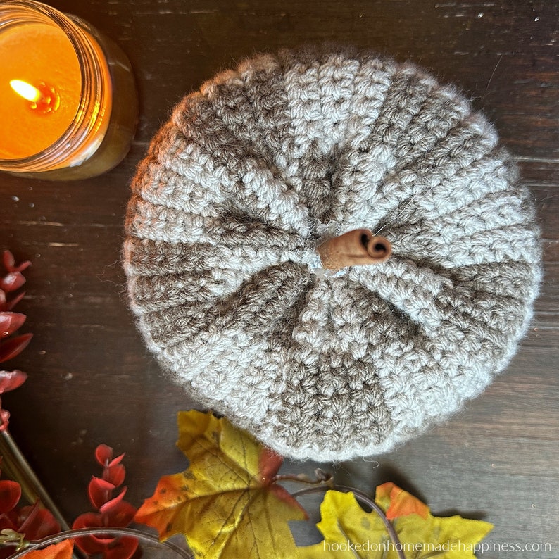 Checkerboard Pumpkin Crochet Pattern imagem 2
