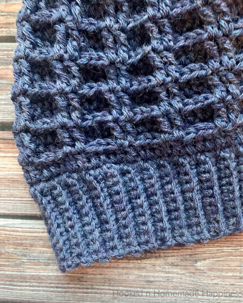 Double Waffle Stitch Beanie Crochet Pattern - Etsy