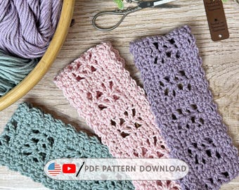 Easy Lace Headband Crochet Pattern PDF | Beginner Crochet Hair Accessory Pattern | Boho Cotton Headband Tutorial | Instant Download