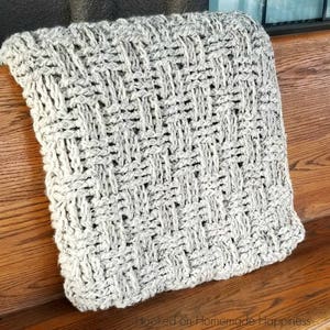 Grof gehaakt basketweave-dekentje