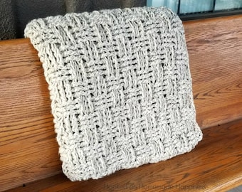 Chunky Basketweave Throw Blanket Crochet Pattern