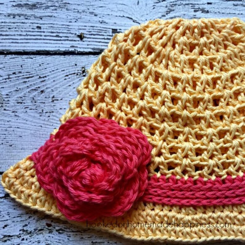 Sunshine & Roses Crochet Summer Hat Pattern image 3